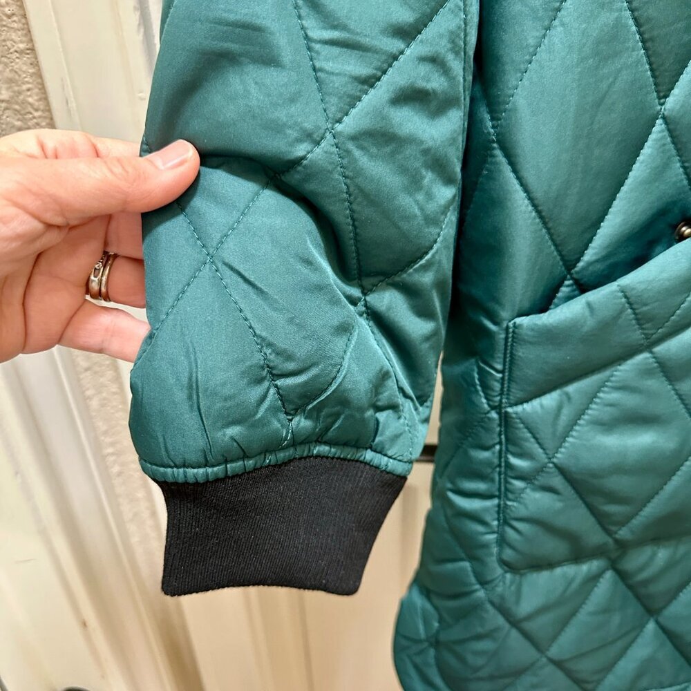 Weatherproof Women's Quilted Parka Jacket Coat Sherpa Lined Size M Green (NEW) - Picture 9 of 14